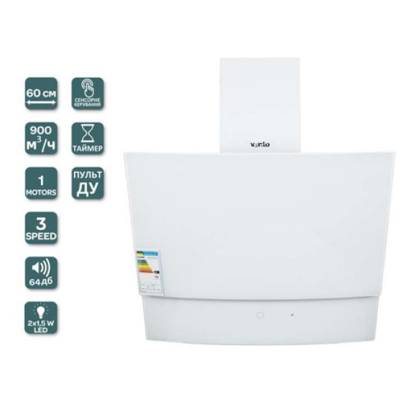 Витяжка VENTOLUX WAVE 60 WH (900) TRC