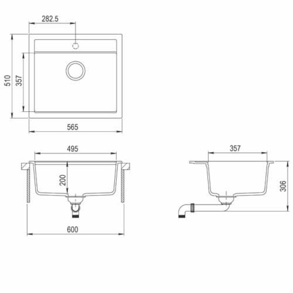 Кухонна мийка AQUASANITA QUADRO SQQ 100W-710 Alba