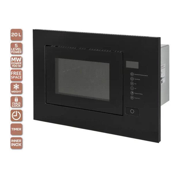 Мікрохвильова піч VENTOLUX MWBI 20 G BK TC FS