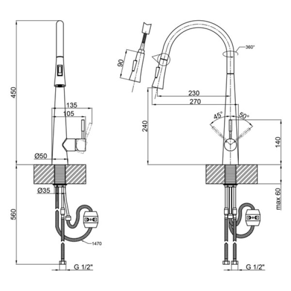 Кухонний змішувач Q-TAP Evicka 9135103UB