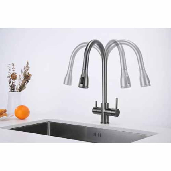 Кухонний змішувач FABIANO FKM 3122 Black Steel