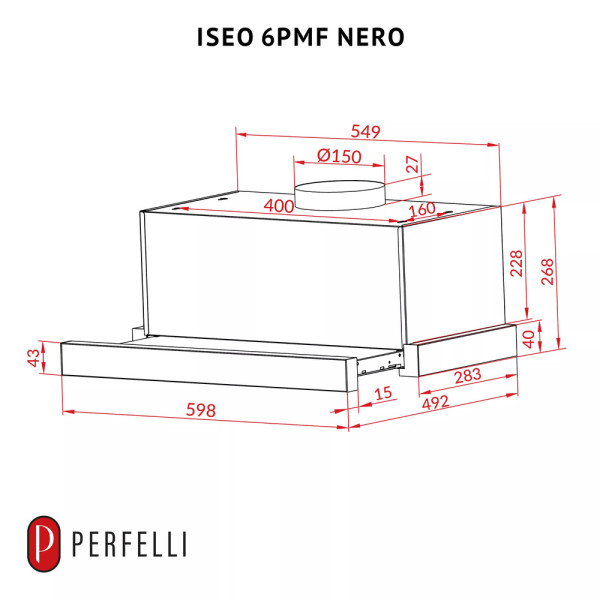 Витяжка PERFELLI ISEO 6PMF NERO