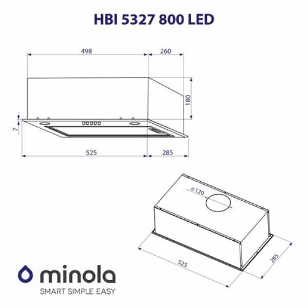 Витяжка MINOLA HBI 5327 BL 800 LED