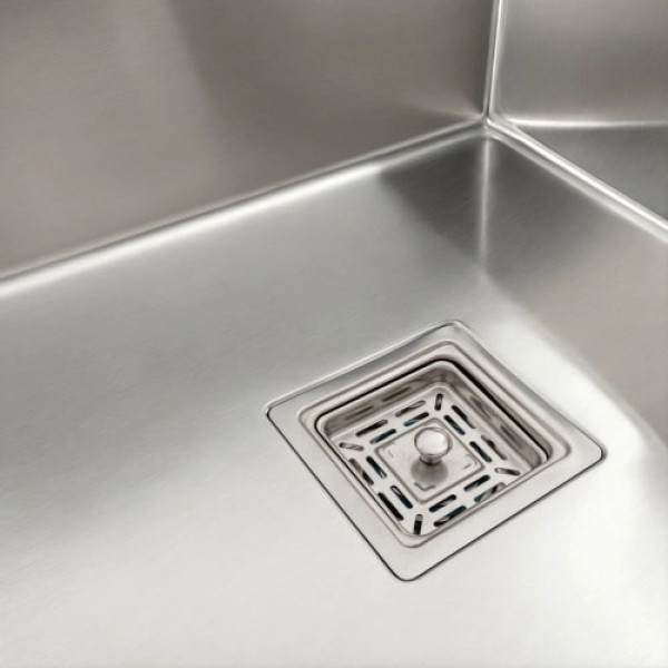 Кухонна мийка PLATINUM 78*50 L Handmade (один отвір, квадратний сифон 3,0/1,0)