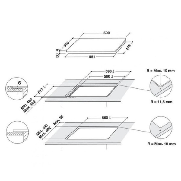 Варильна поверхня WHIRLPOOL WSQ2160NE