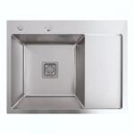 Кухонна мийка PLATINUM 65*50 L Handmade (квадратний сифон 3,0/1,0)