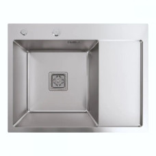 Кухонна мийка PLATINUM 65*50 L Handmade (квадратний сифон 3,0/1,0)