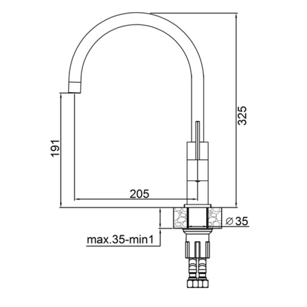 Кухонний змішувач FABIANO FKM 50 SS Inox