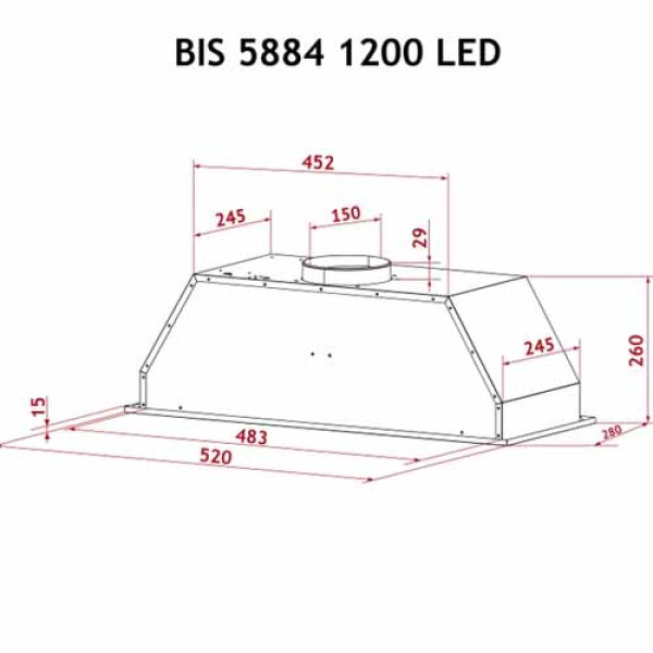 Витяжка PERFELLI BIS 5884 WH 1200 LED