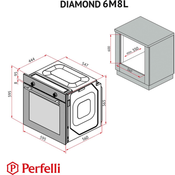 Духова шафа PERFELLI DIAMOND 6M8L NERO