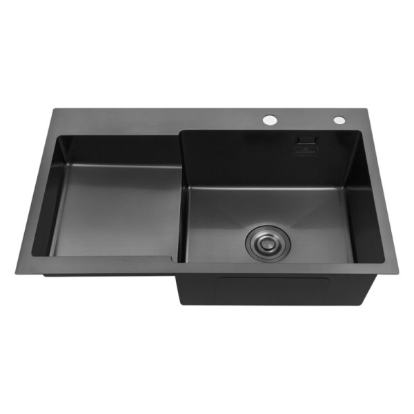 Кухонна мийка KRONER KRP PVD Schwarze - 7848 RHM (3.0/1.0 мм)