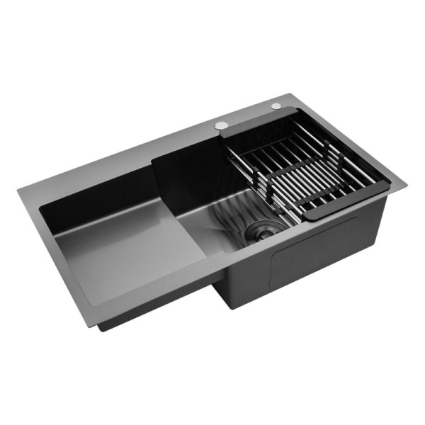 Кухонна мийка KRONER KRP PVD Schwarze - 7848 RHM (3.0/1.0 мм)