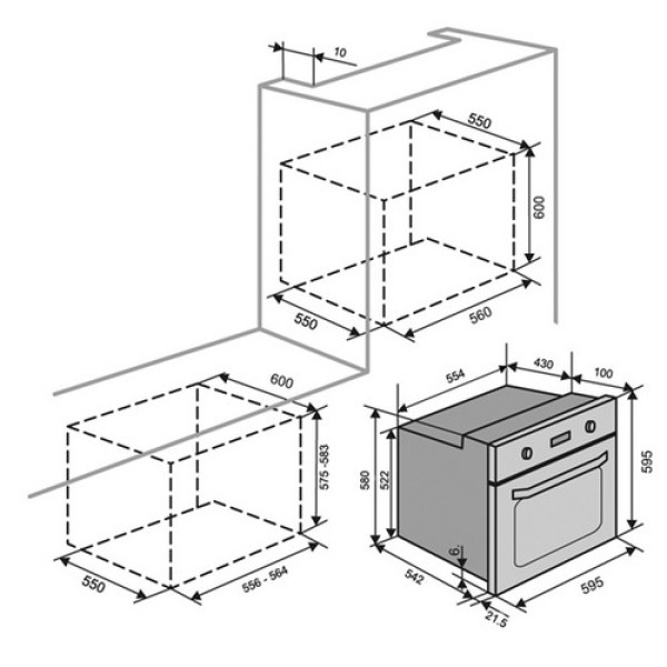 Духова шафа VENTOLUX EO56M-6K BK