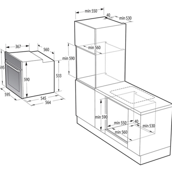 Комплект вбудованої техніки Gorenje Духова шафа BO6735E05B та Варильна поверхня GTW641EB