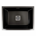 Кухонна мийка PLATINUM 58*43 PVD чорна монтаж під столешню Handmade HSB (квадратний сифон 3,0/1,0)