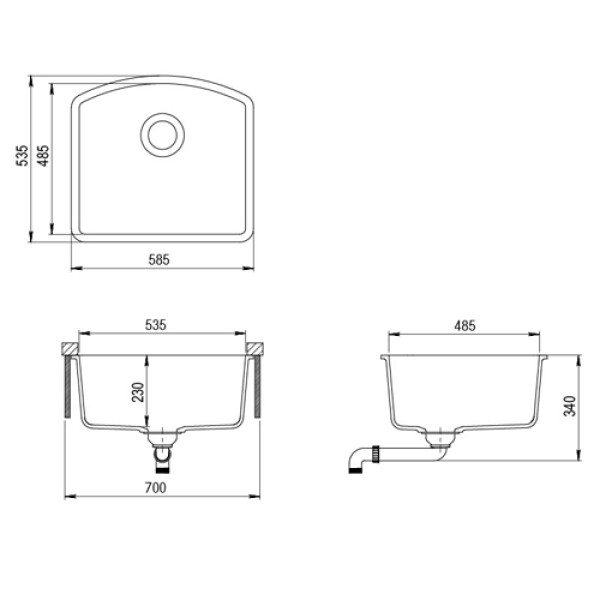 Кухонна мийка AQUASANITA ARCA SQA 103W-220 Argent