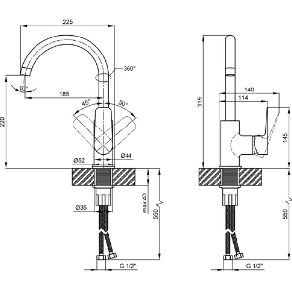 Кухонний змішувач Q-TAP Planice 9015107UC