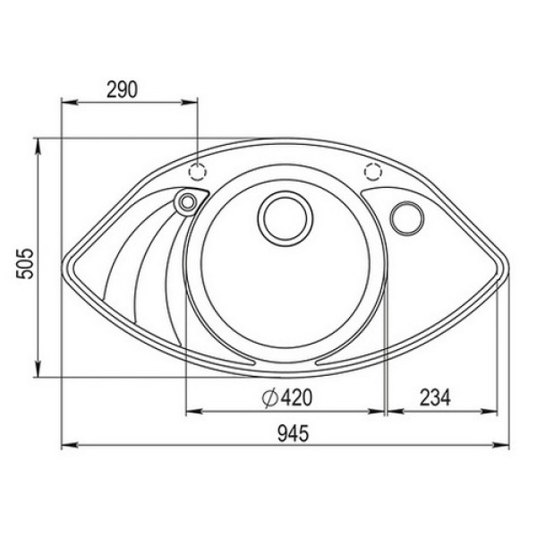 Кухонна мийка AQUASANITA PAPILON SCP151 AW-601 Black metalic