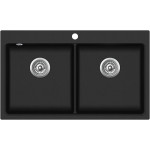 Кухонна мийка AQUASANITA MAGNA SQM 200AW-601 Black metallic