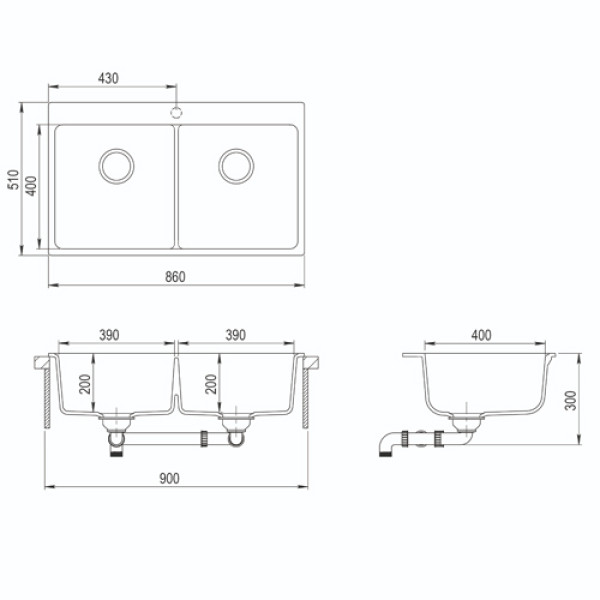 Кухонна мийка AQUASANITA MAGNA SQM 200AW-710 Alba