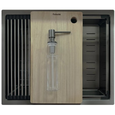 Кухонна мийка FABIANO Quadro Center 54 Celldecor Nano Graphite