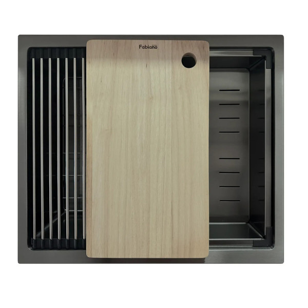 Кухонна мийка FABIANO Quadro Center 54 Celldecor Nano Graphite