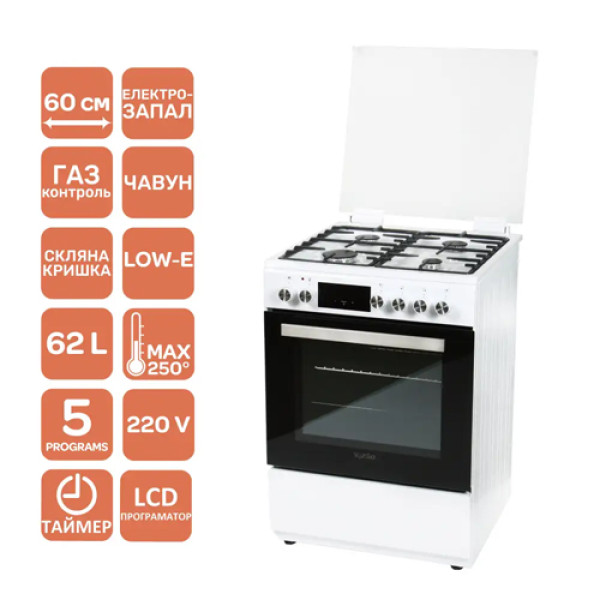 Плита VENTOLUX GE 6060 CS 6TC (WH)