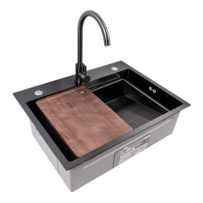 Кухонна мийка VALESO CM 64*50B PVD чорна (Work station)