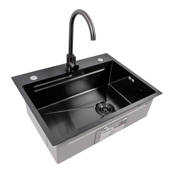Кухонна мийка VALESO CM 64*50B PVD чорна (Work station)