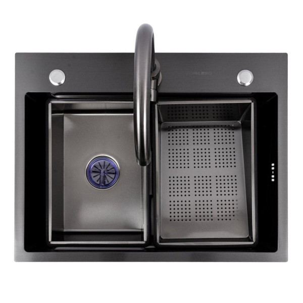 Кухонна мийка VALESO CM 64*50B PVD чорна (Work station)