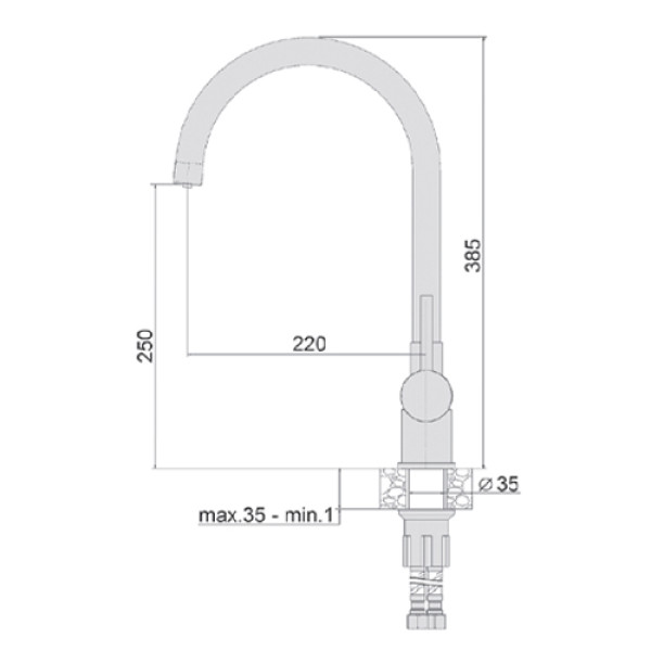 Кухонний змішувач FABIANO FKM 313 Chrome