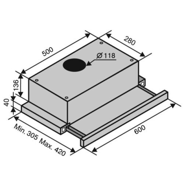 Витяжка VENTOLUХ GARDA 60 WH (800) SMD LED