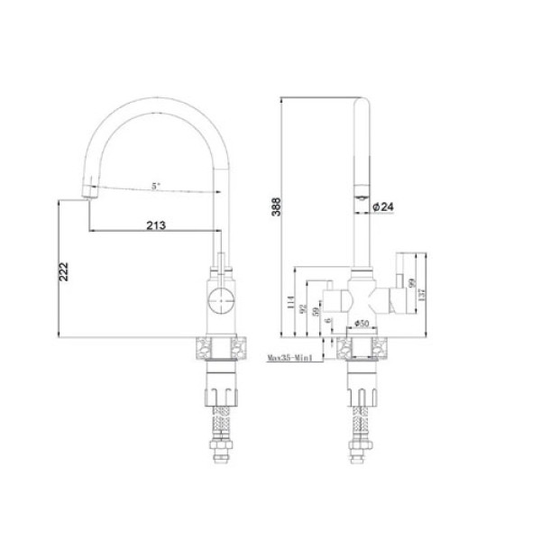 Кухонний змішувач FABIANO SKFC 90ST Inox