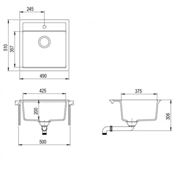 Кухонна мийка AQUASANITA TESA SQT100W-222 Graphite