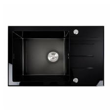 Кухонна мийка VALESO CM 78*50 скляна Valeso Handmade PVD чорна