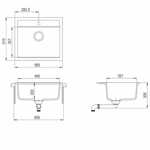 Кухонна мийка AQUASANITA QUADRO SQQ 100W-220 Argent