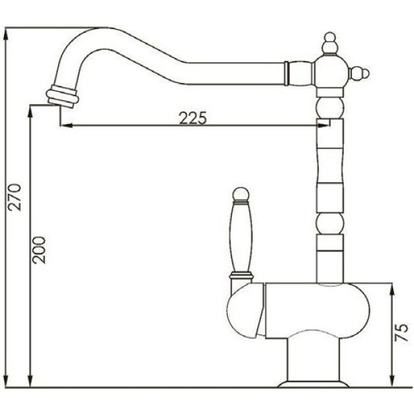 Кухонний змішувач FABIANO FKM 37 Inox Antique