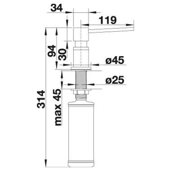 Дозатор BLANCO LATO (525789) чорний матовий
