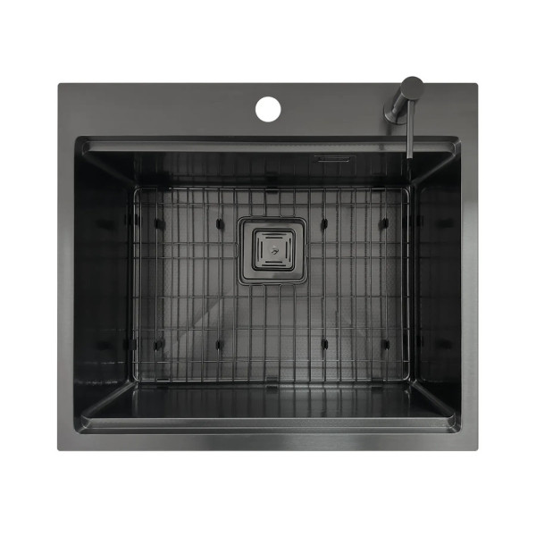Кухонна мийка FABIANO Top Center 57 Celldecor Nano Graphite