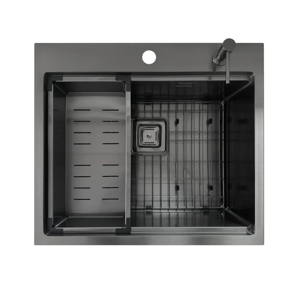 Кухонна мийка FABIANO Top Center 57 Celldecor Nano Graphite