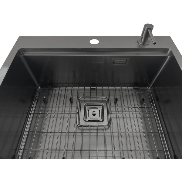 Кухонна мийка FABIANO Top Center 57 Celldecor Nano Graphite