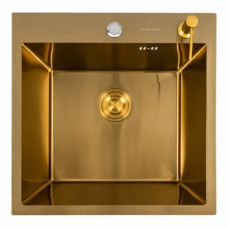 Кухонна мийка VALESO 50*50 PVD Gold Handmade (сифон круглий, 3,0/0,8)