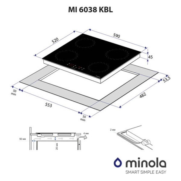 Варильна поверхня MINOLA MI 6038 KBL