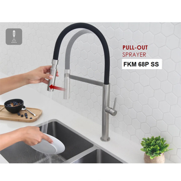 Кухонний змішувач FABIANO FKM 68P SS Inox