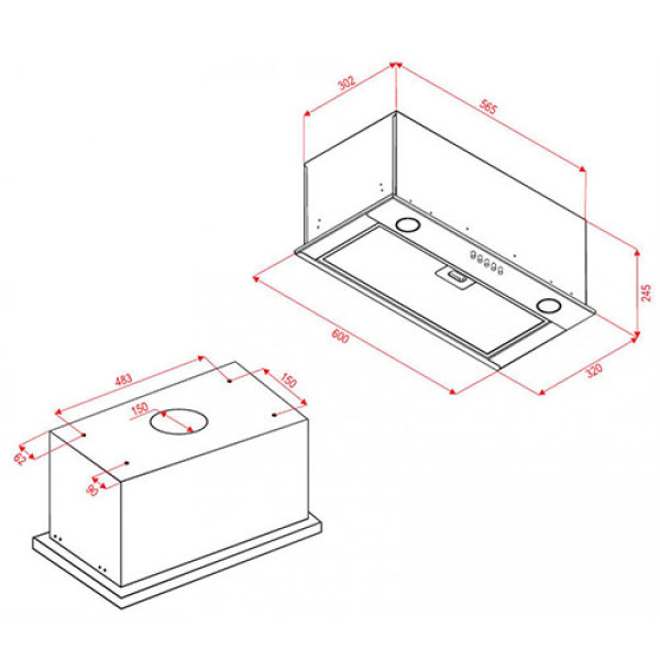 Витяжка PERFELLI BI 6812 W LED