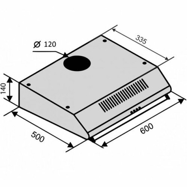 Витяжка VENTOLUХ ROMA 60 INOX 2M LUX