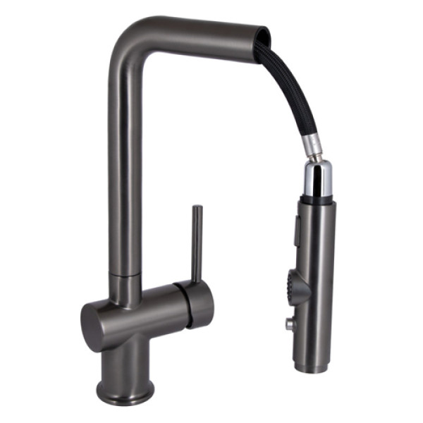 Кухонний змішувач Q-TAP Rozcesti QTROZ367GMB45942 Gunmetal Black PVD