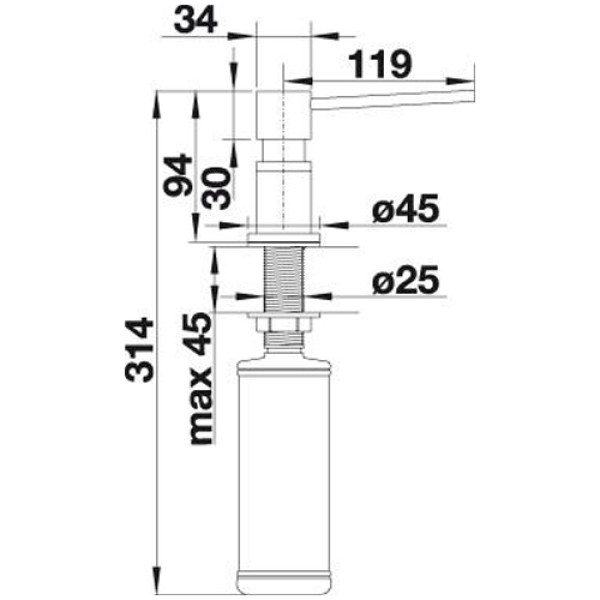 Дозатор BLANCO LATO ULTRARESIST (525809) нерж.сталь