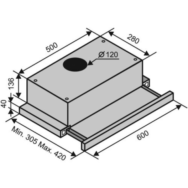 Витяжка VENTOLUХ GARDA 60 WH (620) SLIM