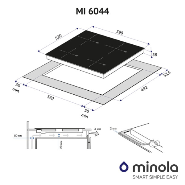 Варильна поверхня MINOLA MI 6044 GSW